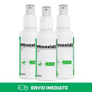 Minoxidil 5% Loção Capilar com Propilenoglicol 100ml - COMPRE 2 E GANHE 50% no 3º FRASCO