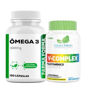 Kit V-Complex 60+ Ômega de 120 cápsulas